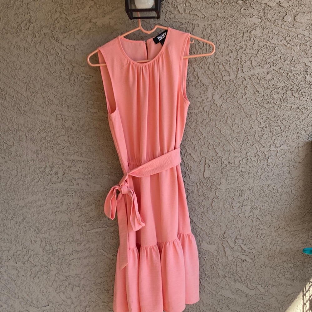 DKNY women’s dress size 2 with tie and ruffle NEW!!